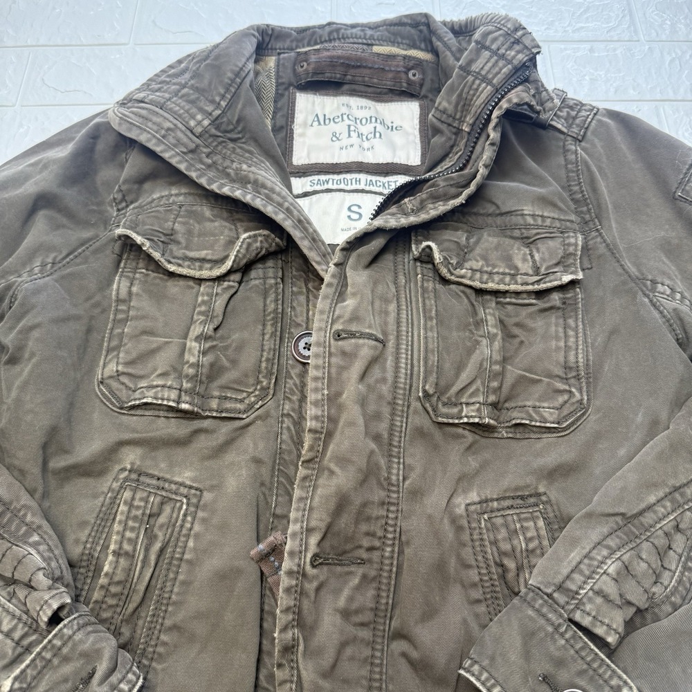 Vintage Y2K Abercrombie Fitch Sawtooth Flannel Lined Brown Adirondack Jacket S